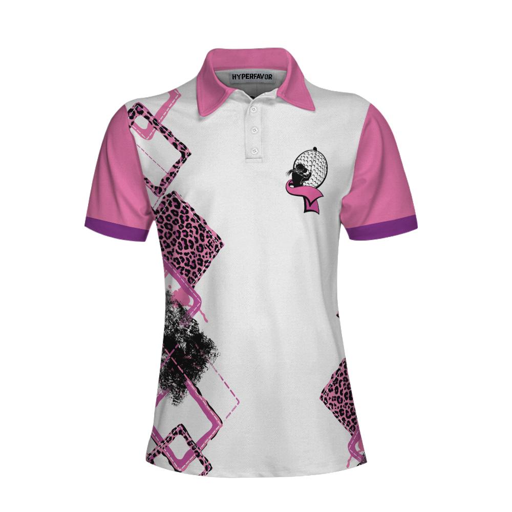 This Girl’S Got Drive Women Short Sleeve Polo Shirt, Pink Leopard Golf Shirt For Female Golfers, Best Golf Gift Idea