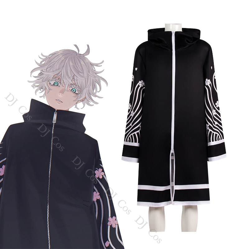 Anime Tokyo Revengers Cosplay Costume Senju Kawaragi Brahman Kimono Robe Cloak Silver Wig Trench Uniform Halloween Party alx