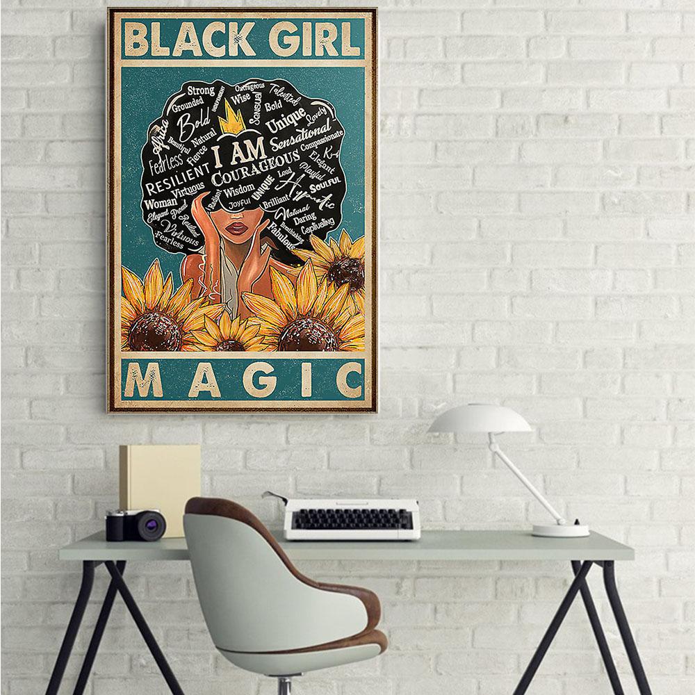 African Best Canvas Prints Vintage Black History Month Poster Art Print Black Girl Fashion Black Man Appealing Wall Of Art