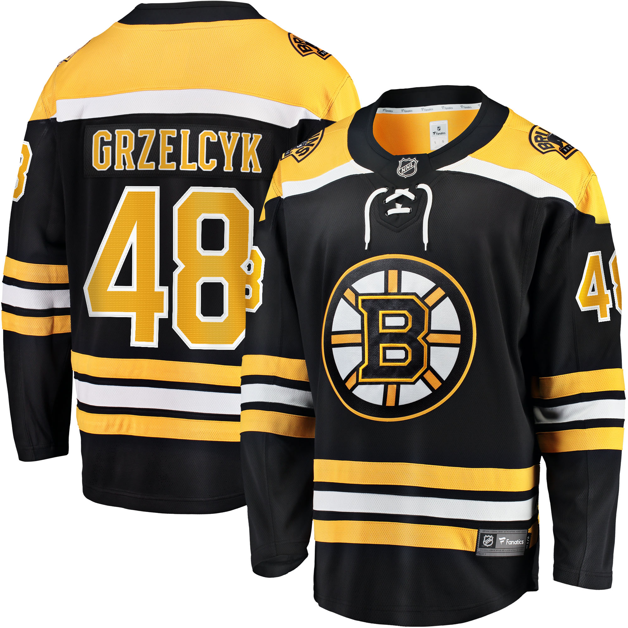 Men's Boston Bruins Matt Grzelcyk Black Team Home Breakaway Player Jersey