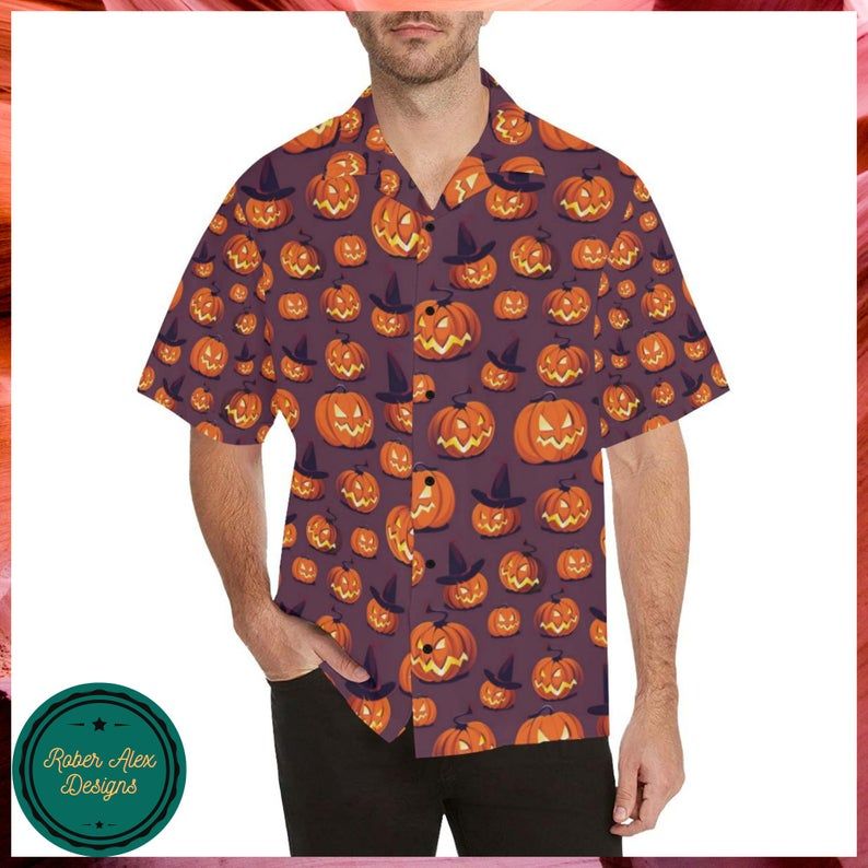 Halloween Pumpkin Pattern Hawaiian Shirt Ha87854