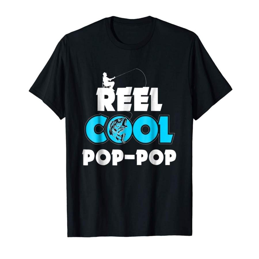 Reel Cool Pop-Pop T-Shirt – Pop-Pop Fishing, Father Day Gift Men’S Cotton T-Shirt