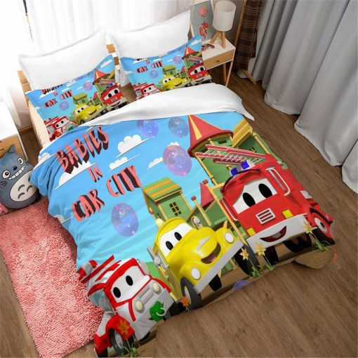 Car Patrol 3 Duvet Cover Pillowcase Home Decor 3D Bedding Set 2634