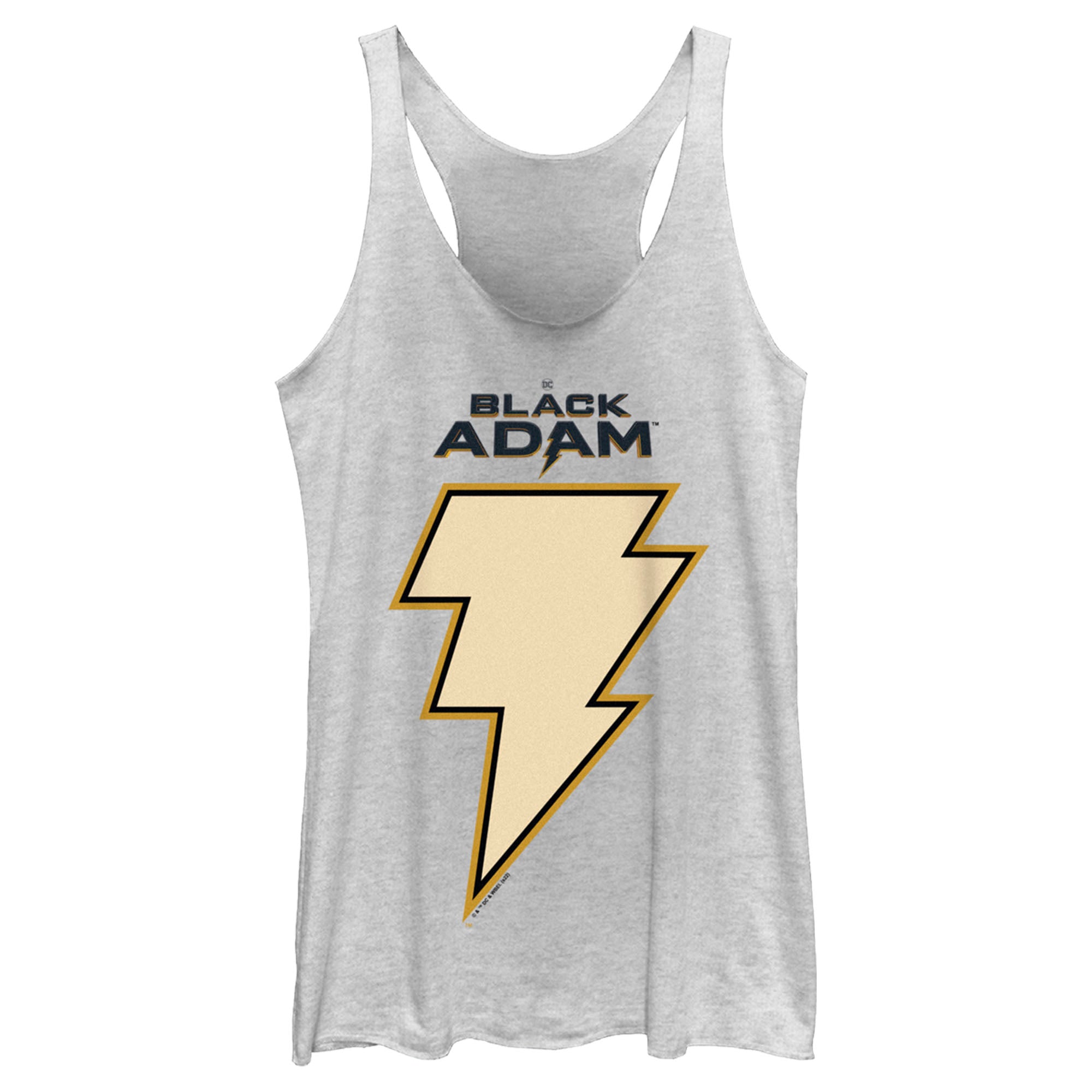 Women’S Black Adam Yellow Lightning Bolt Racerback Tank Top