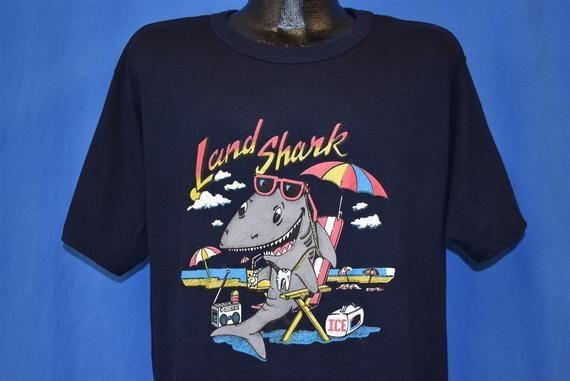 80S Land Shark Beach Day Cartoon Shirt