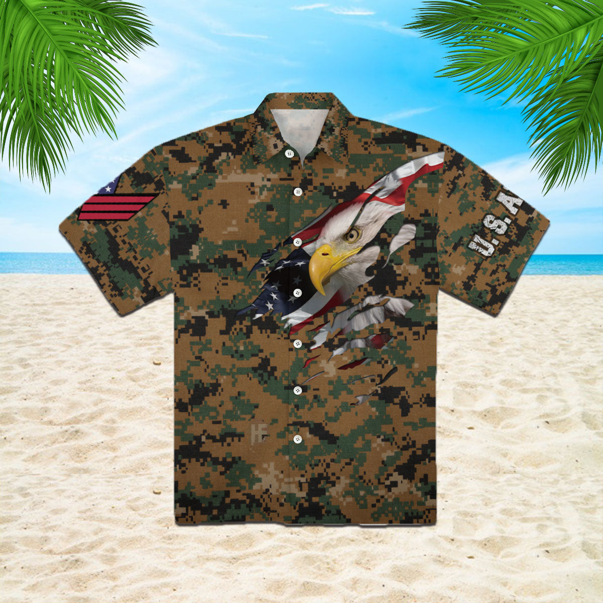 Amazing Camo Us Marine Corps Veteran Hawaiian Shirt – For Men And Women