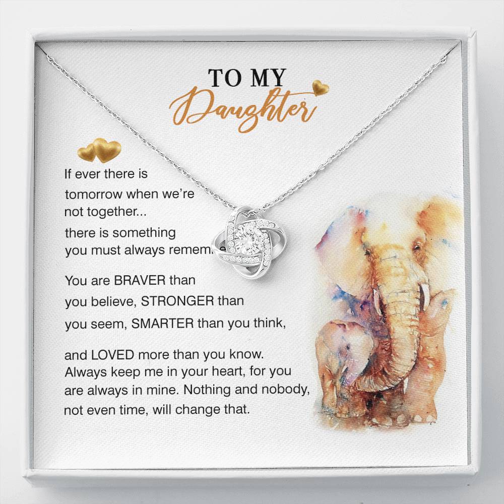 To My Daughter Necklace From Elephant Mom And Dad