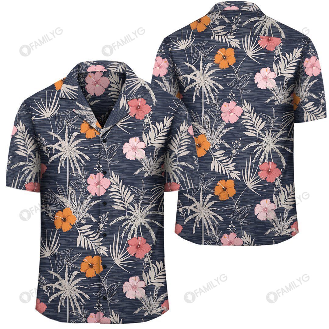 Tropical Grey Hawaiian Shirt Summer Hawaiian For Men, Women, Couple