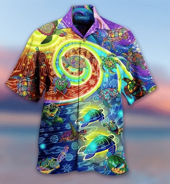 Cover Your Body With Amazing Hawaii Aloha Shirts Colorful Hippie Turtle Ha52510