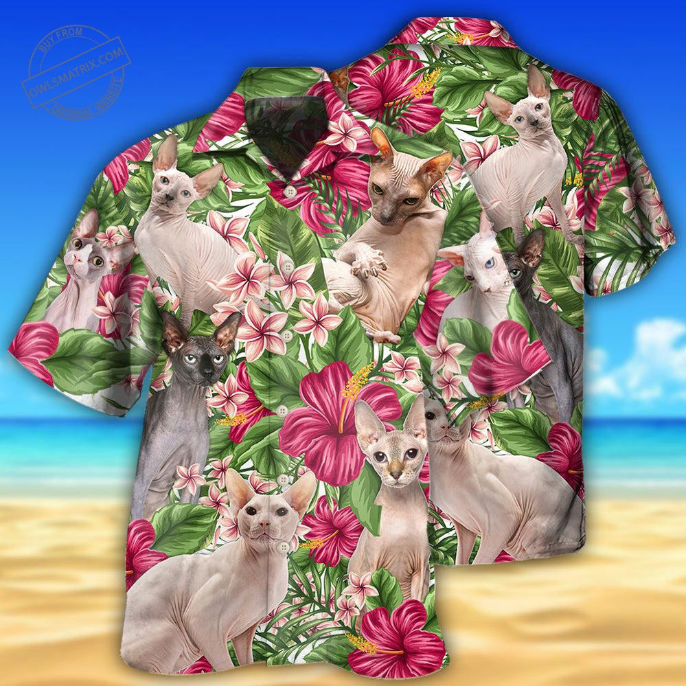 Sphynx Cat Tropical Floral Hawaii Shirt Ha34434