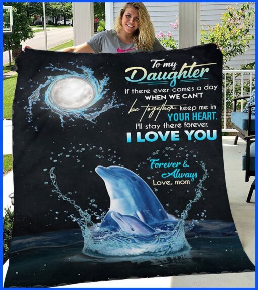 Dolphin To My Daughter Soft Cozy Lightweight Premium Blanket