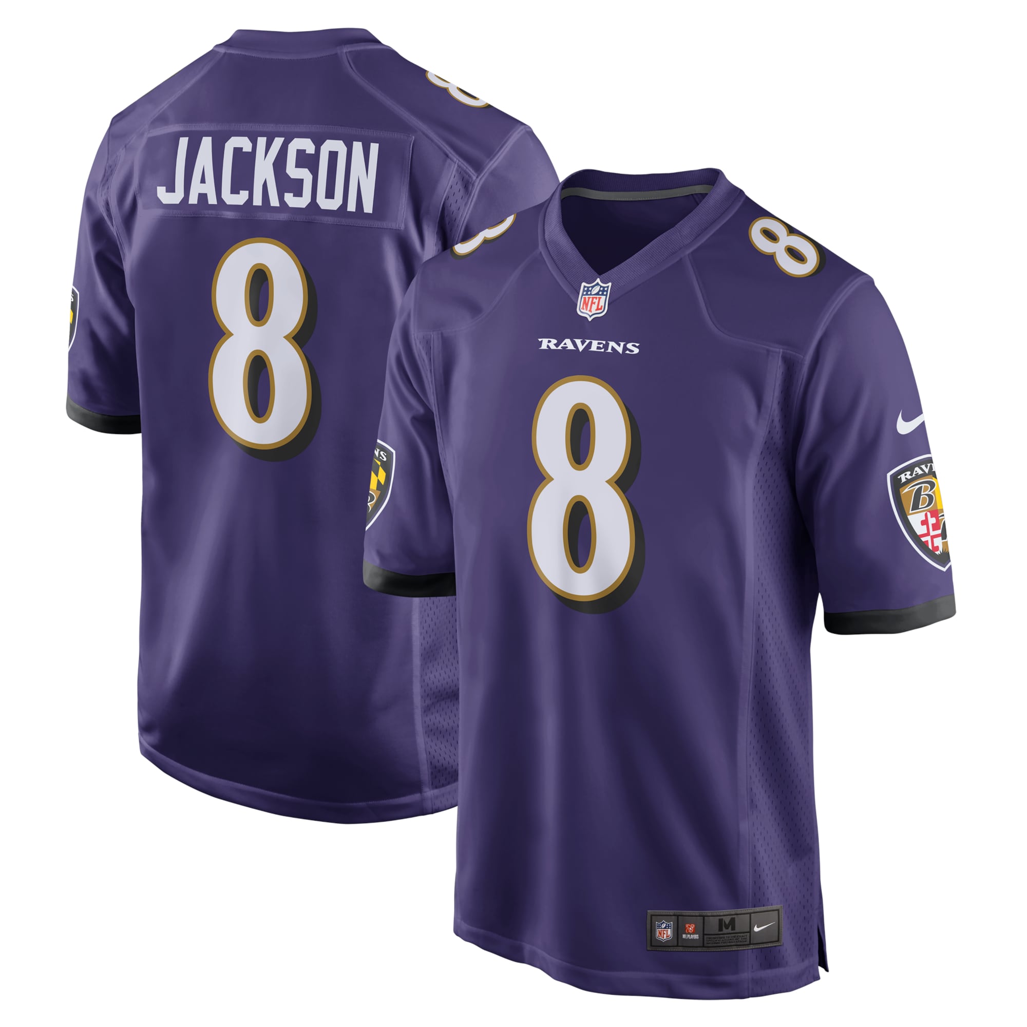 Men’s Baltimore Ravens Lamar Jackson Purple Game Jersey 2