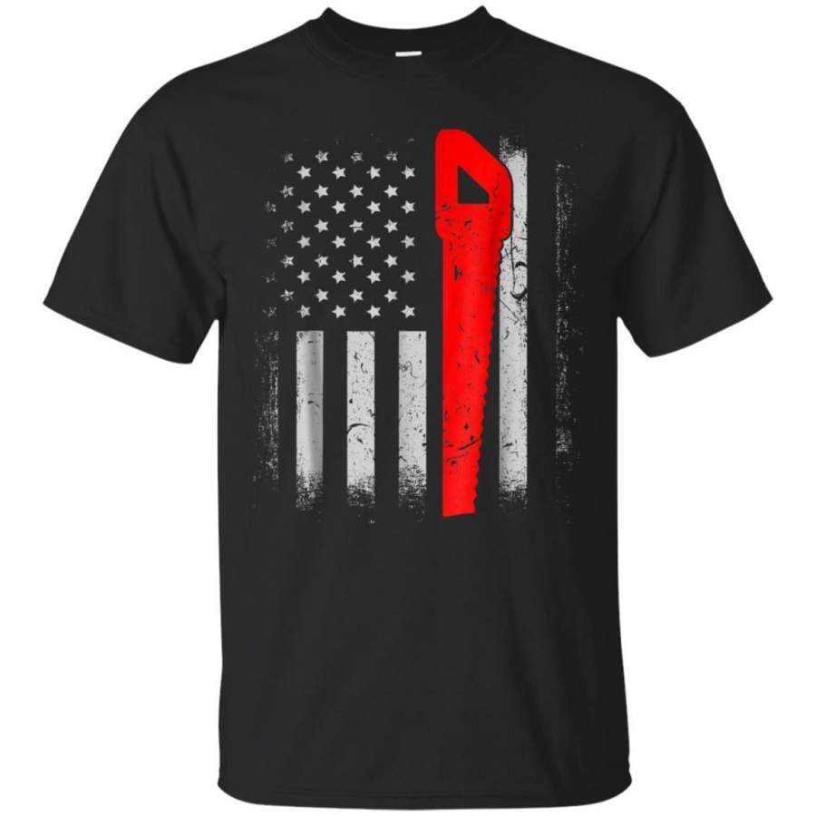 USA Red White – Vintage Wood Worker American Flag T-shirt