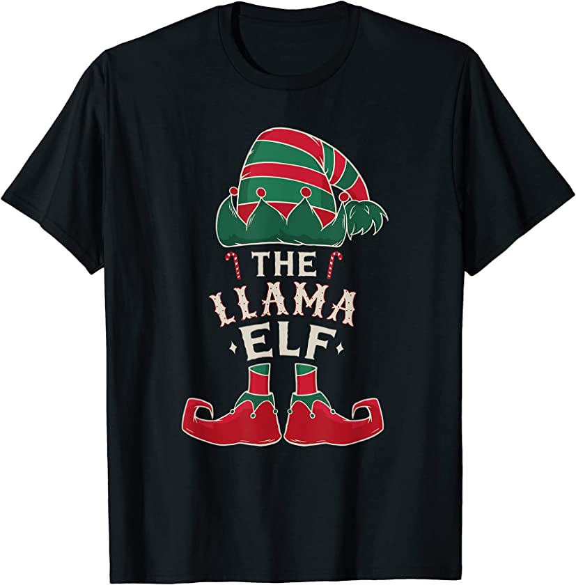 The Llama Elf Cute Ugly Christmas Sweater Family T-Shirt