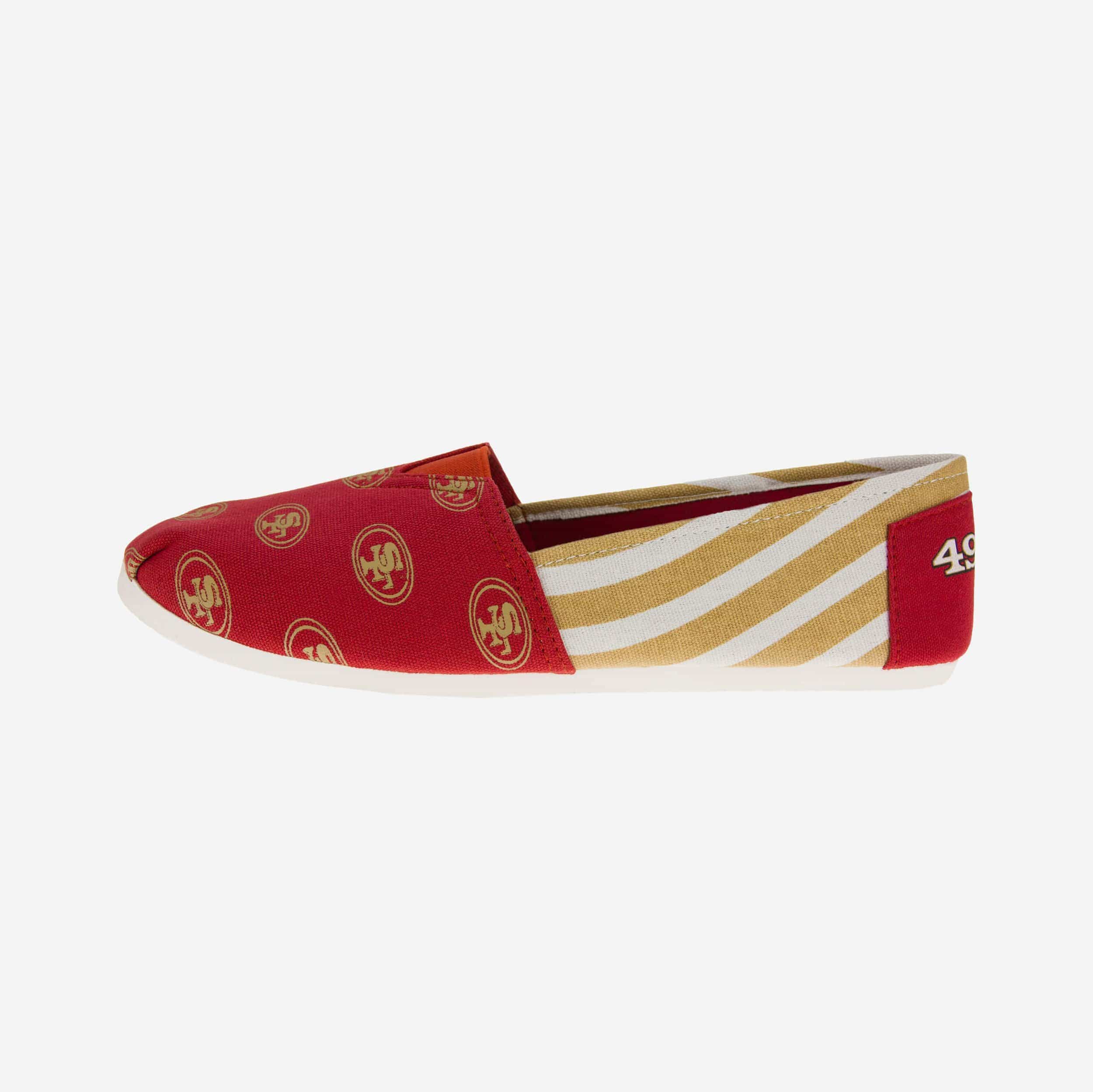 San Francisco 49Ers Womens Stripe Canvas Shoe