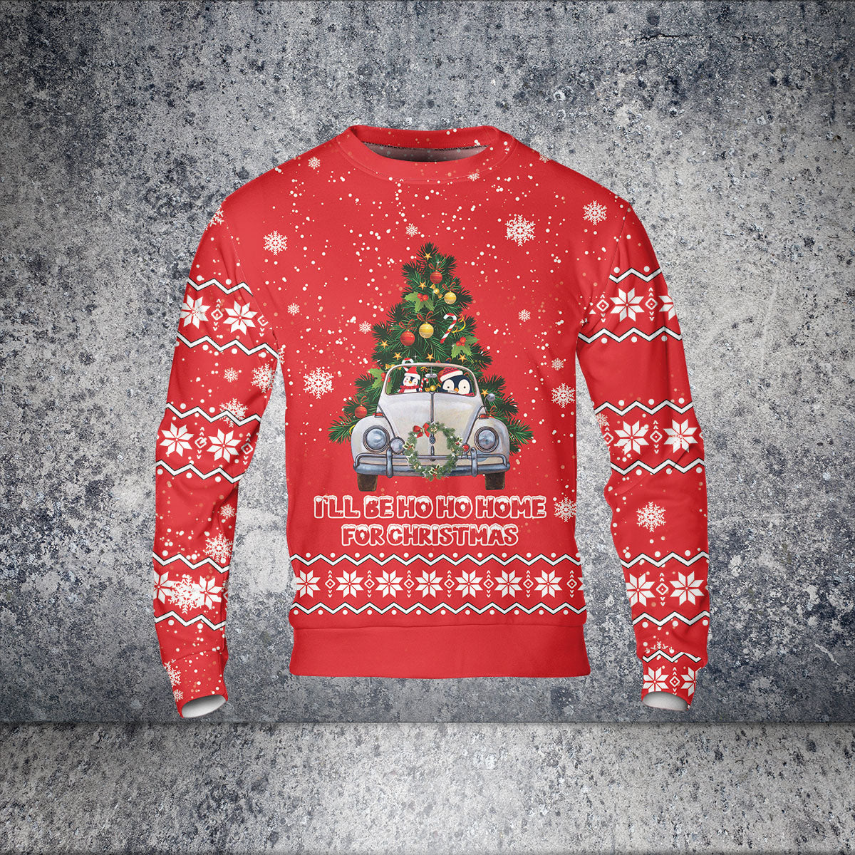 Penguin Home Christmas All Over Print Lightweight Sweatshirt