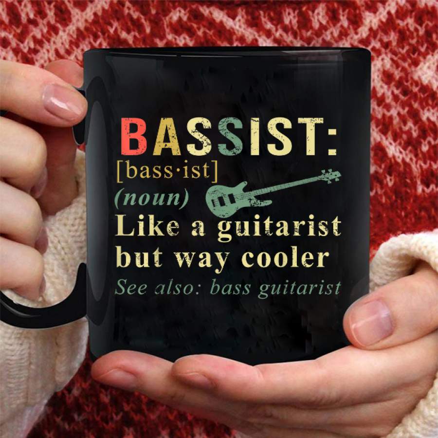 Coffee Mug Vintage Bassist Definition Mug – Black Mug