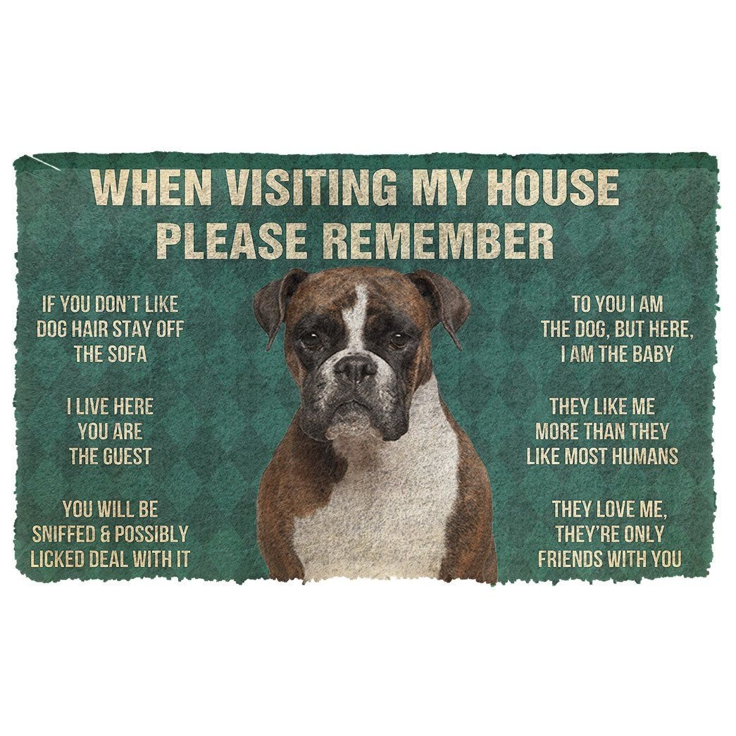 3D Please Remember Boxer Dog’S House Rules Doormat