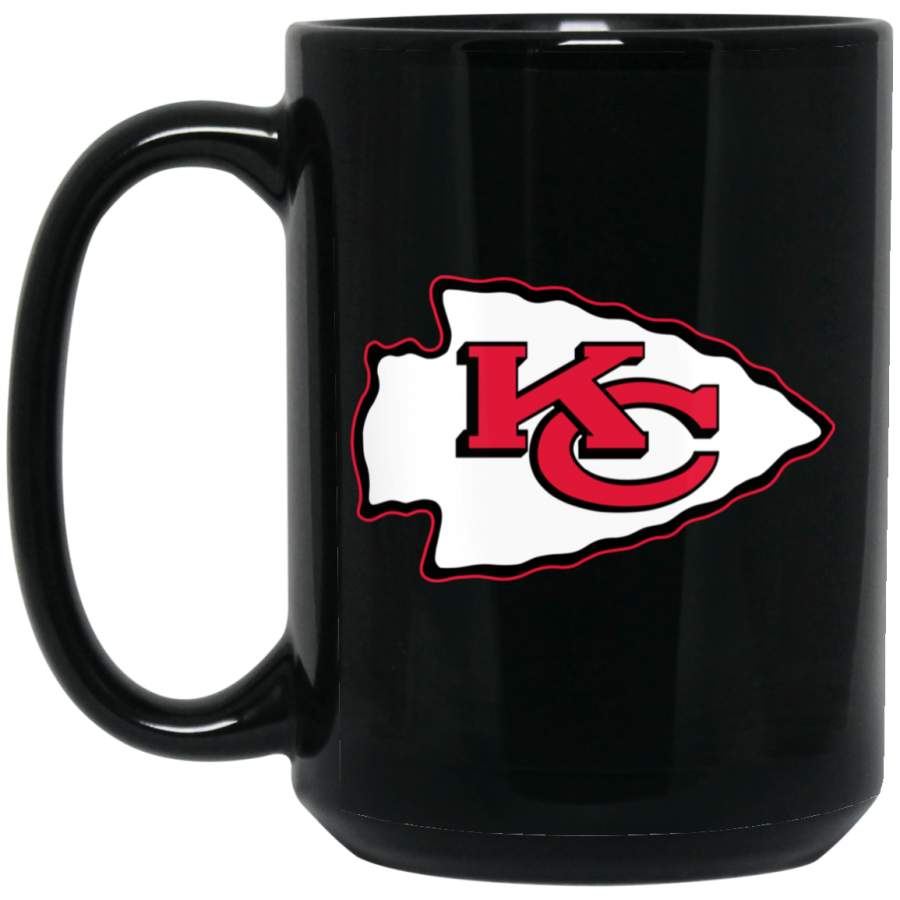 Kansas City Chiefs Logo Black-Red BM15OZ 15 oz. Black Mug