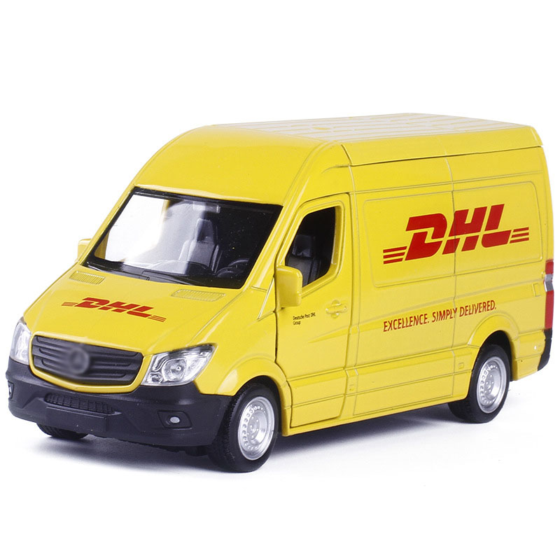 Truck DHL 1:36 Simulation Toy Vehicles Alloy Die Cast Pull Back Sprinter Van Model Toys Car Children Kids Collection Gifts alx