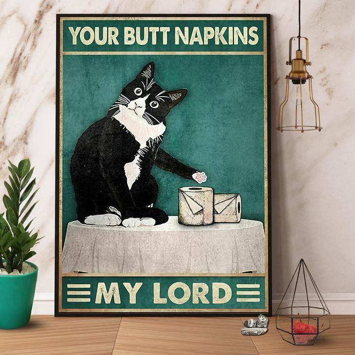 Black Cat Your Butt Napkins My Lord Paper Poster Gift For Family Home Decor Matte Canvas Canvas Prints