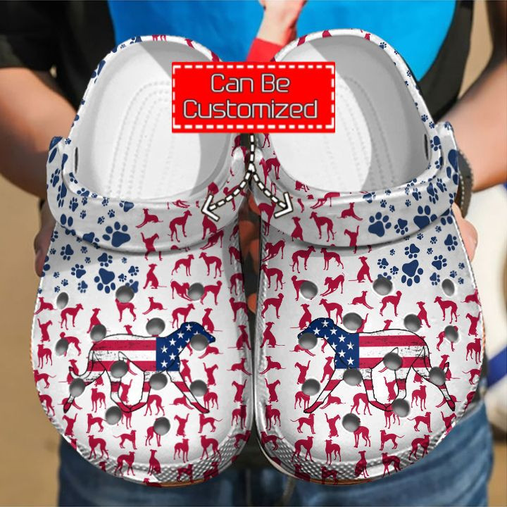 Animal Print – Doberman American Flag Clog Shoes For Men And Women