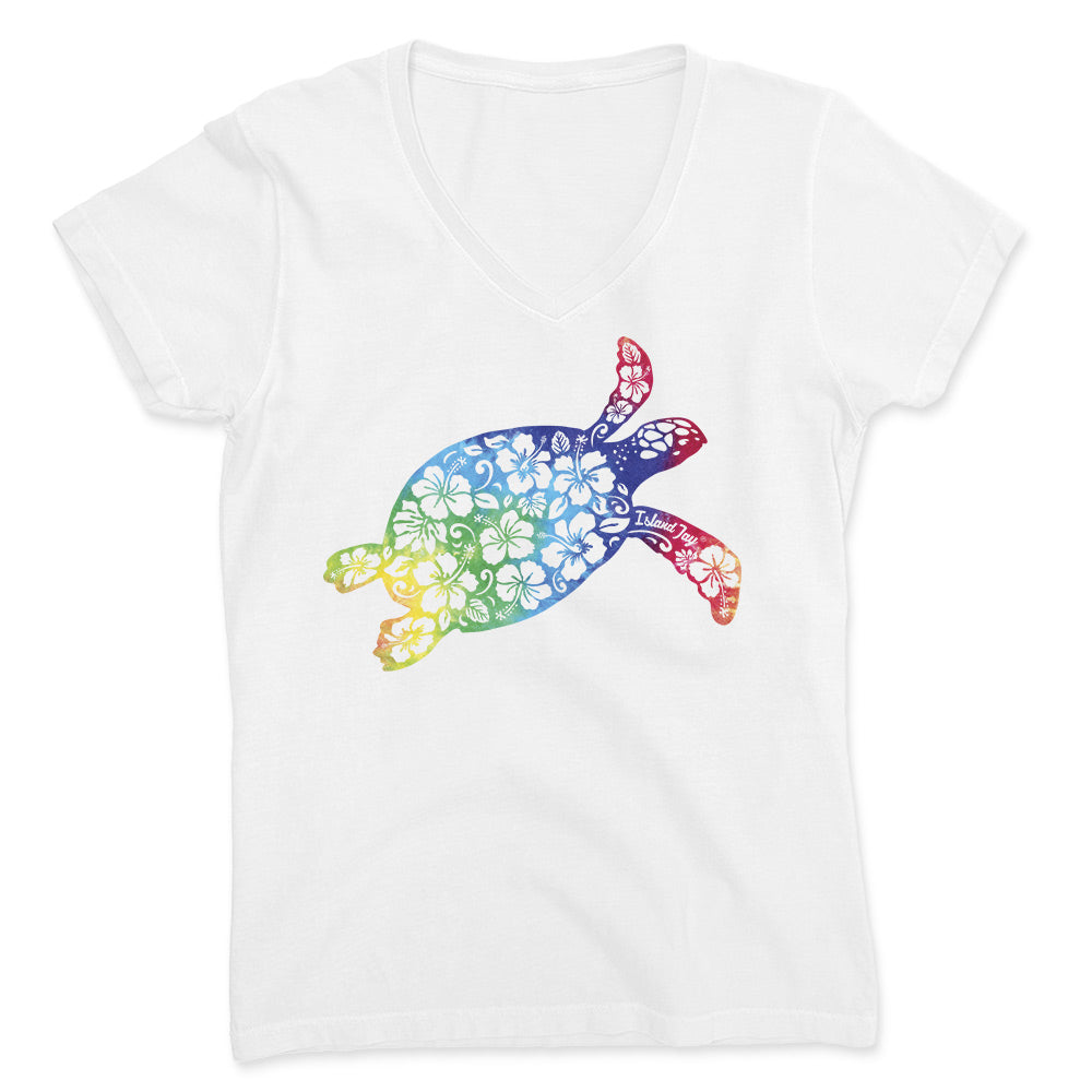 Women’s Sandy Turtle V-Neck T-Shirt