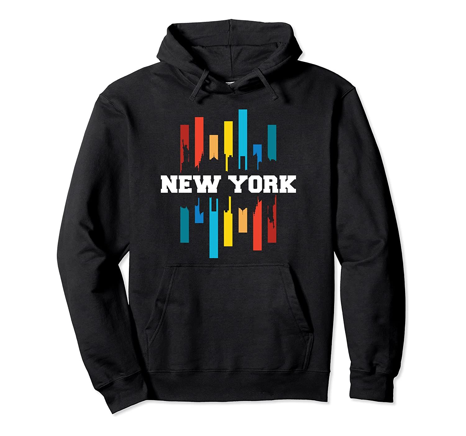 Retro 1970’s Style New York City Cityscape Downtown Skyline Pullover Hoodie T-Shirt, Sweatshirt, Tank Top
