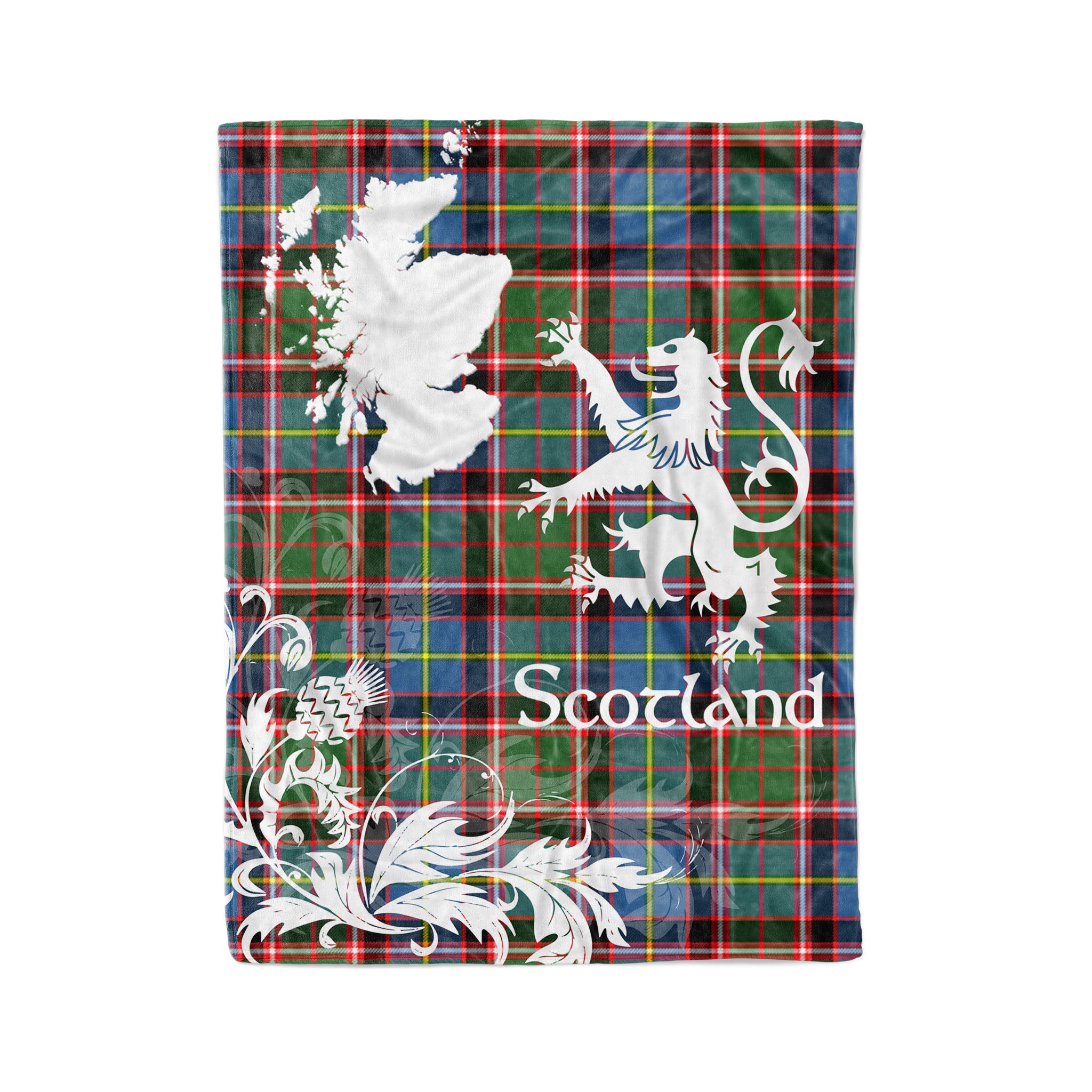 Tartan Plaid Fleece Blanket Tartan Blanket Thistle And Lion Scottish Clan Glass Plaid Blanket