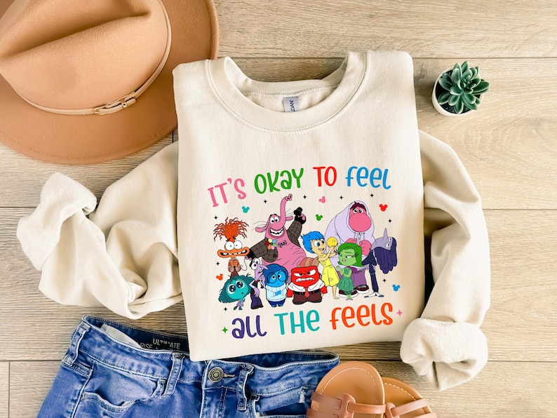 It’s Okay To Feel All The Feels Sweatshirt, Disney Sweater, Therapy Sweatshirt, Teacher Shirt, Gift for Teacher,BCBA Tee,Speech Terapy Shirt