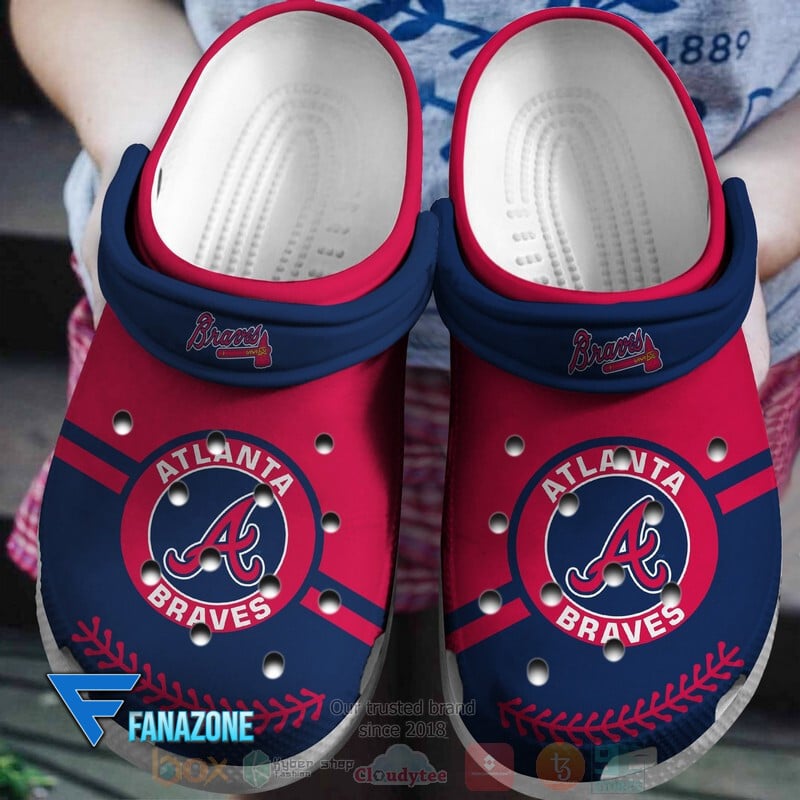 Atlanta Braves Red-Navy MLB Sport Crocss Clogs Crocband Shoes Comfortable For Men Women and Kids