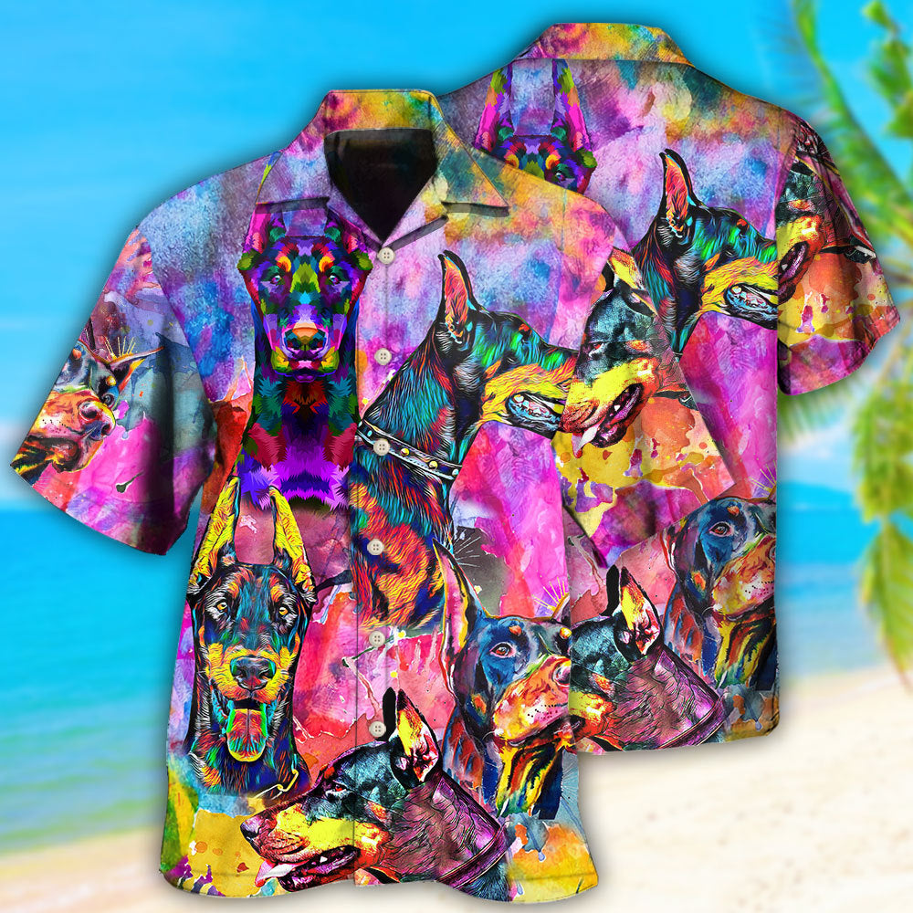 Doberman Colorful Painting Hawaii Shirt Ha94444