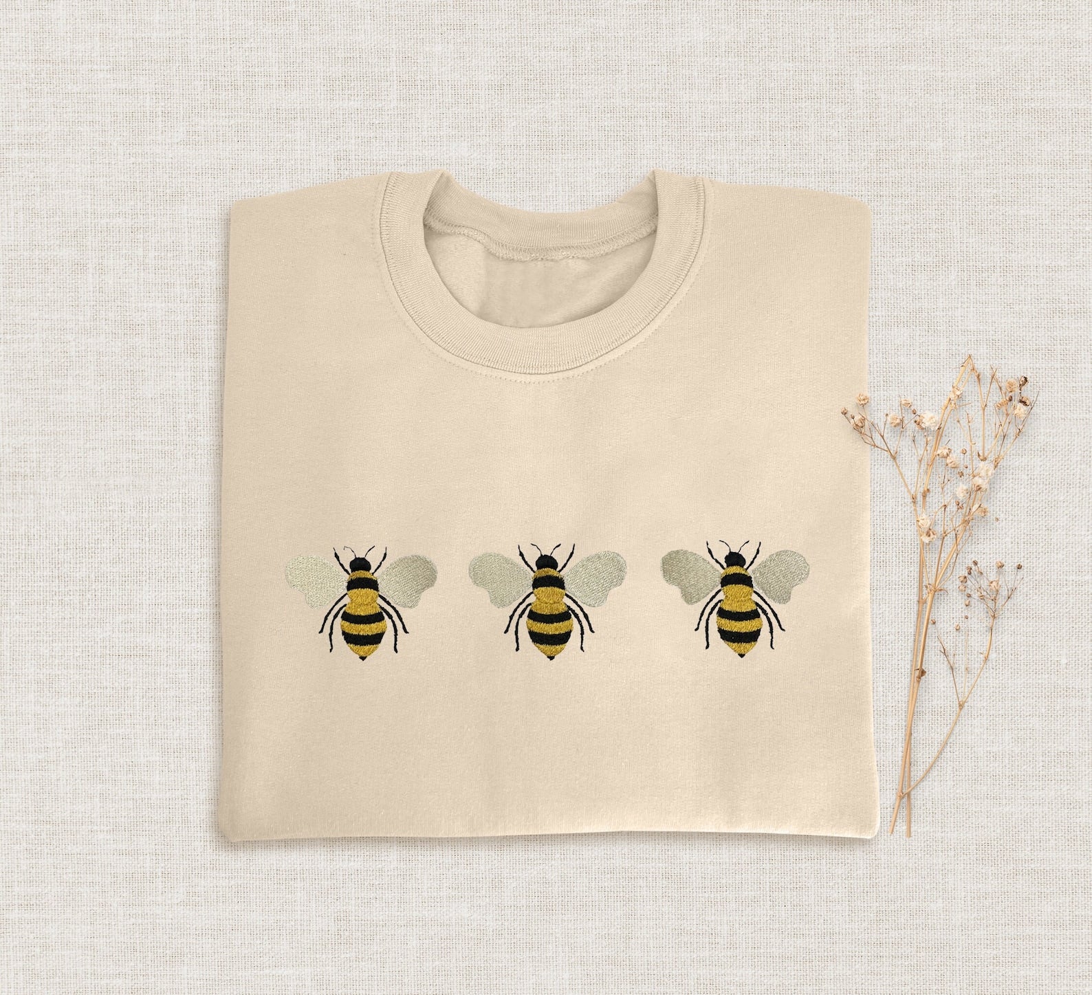 Bee Embroidered Halloween Sweatshirt 2D Crewneck Sweatshirt All Over Print Sweatshirt For Women Sweatshirt For Men Sws3008