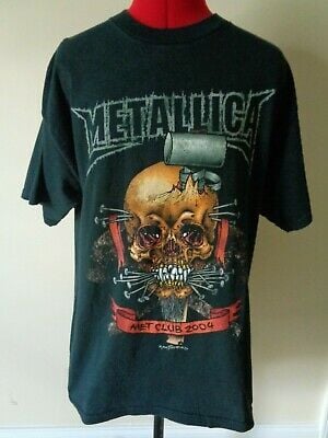 Vintage Metallica 2004 Met Club Black T Shirt   L Very Nice 4095