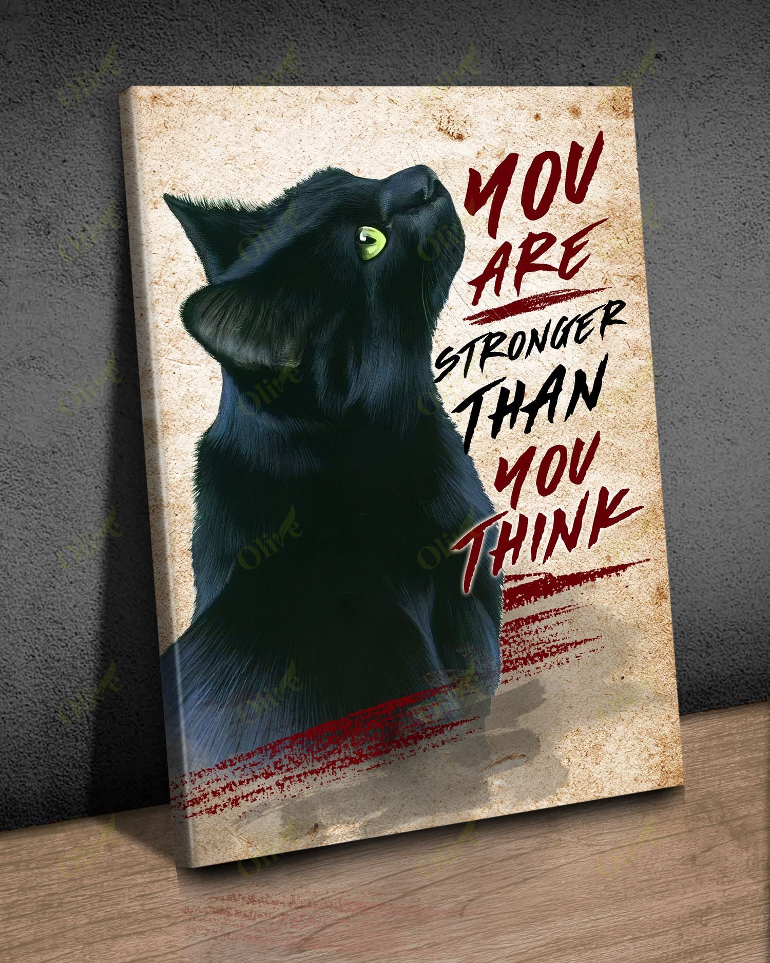 Black Cat – Stronger Than You Think Canvas Wall Art Home Decor