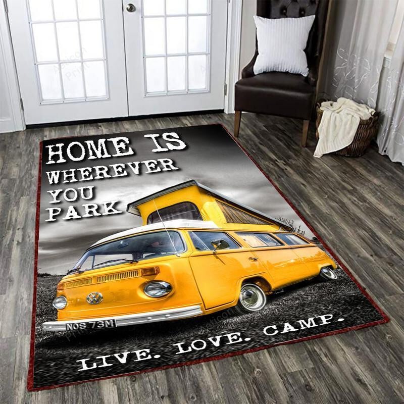 Campervan Area Rug Carpet Vintage Home Decor Gift Idea Volkswagen Camper Van 3