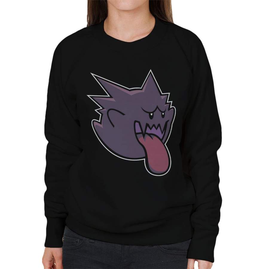 Pokeboo Pokemon Mario Ghost Haunter Women’s Sweatshirt