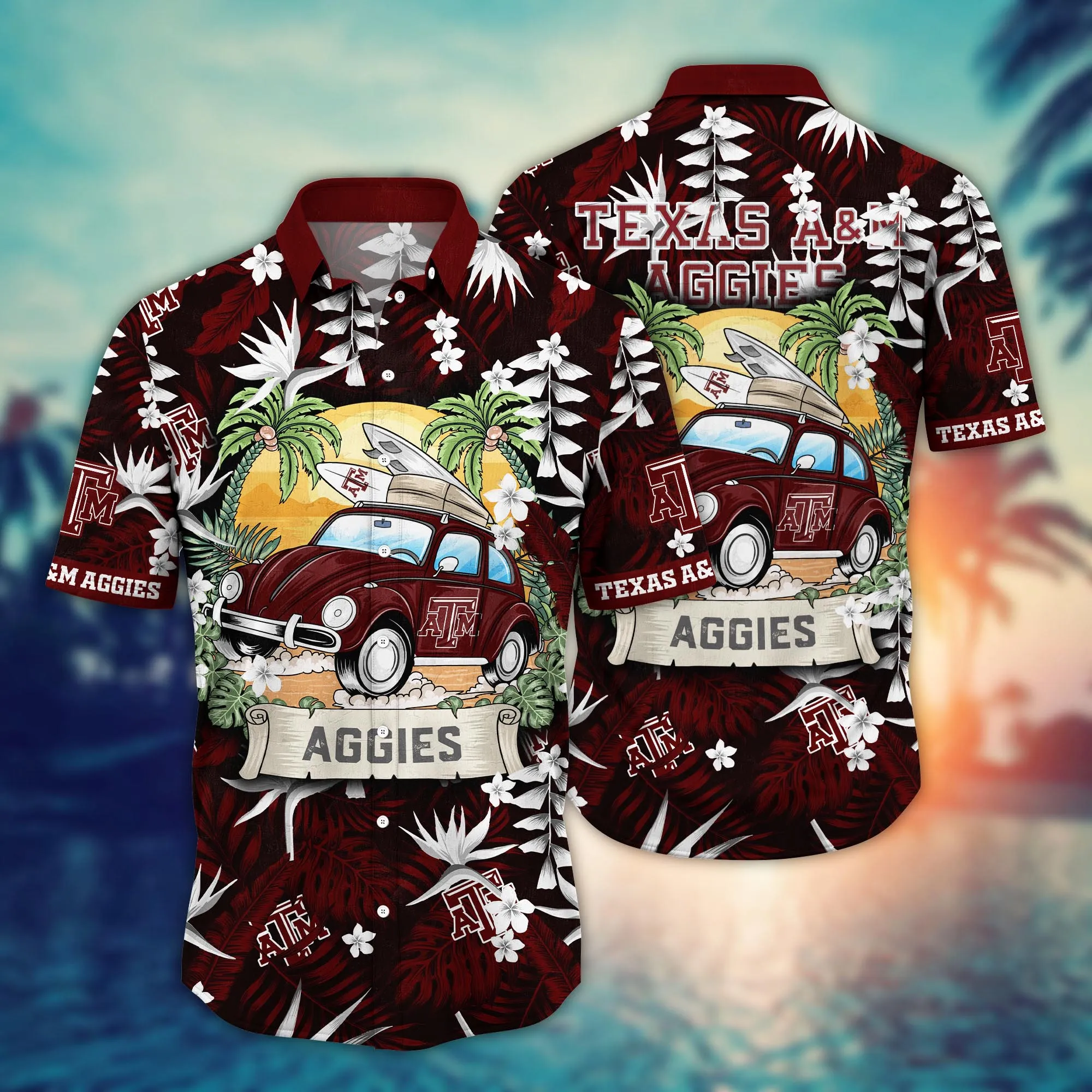 Texas A&Amp;Amp;M Aggies NCCA Hawaiian Shirt Sunsetstime Aloha Shirt