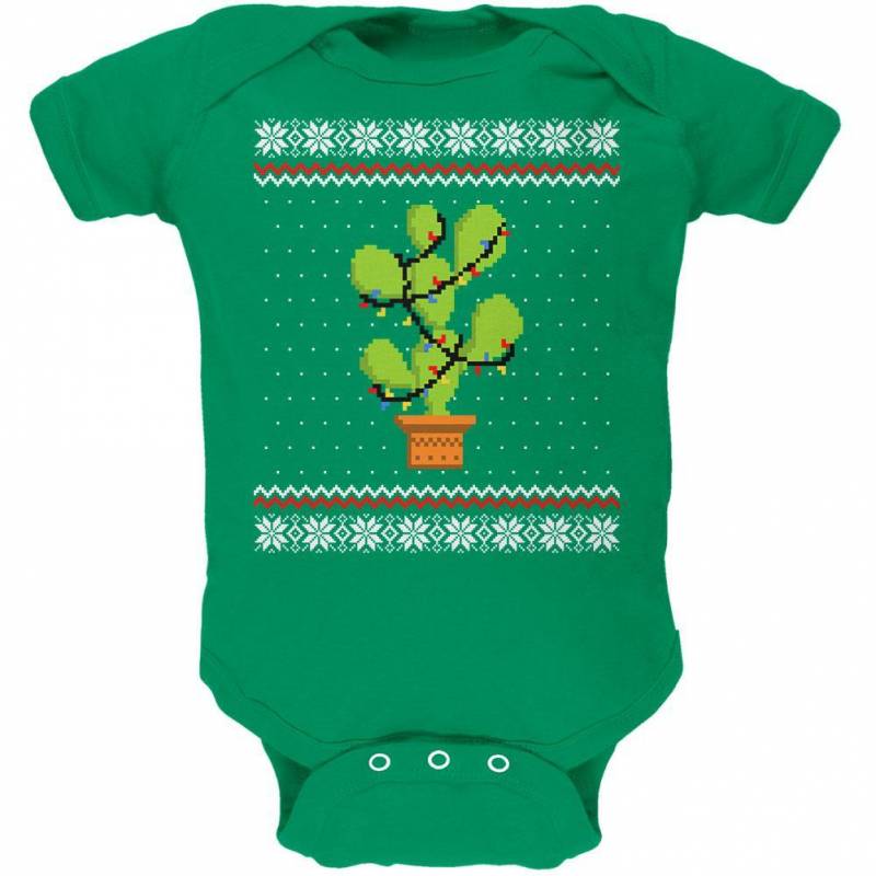 Cactus Prickly Pear Tree Ugly Christmas Sweater Soft Baby One Piece