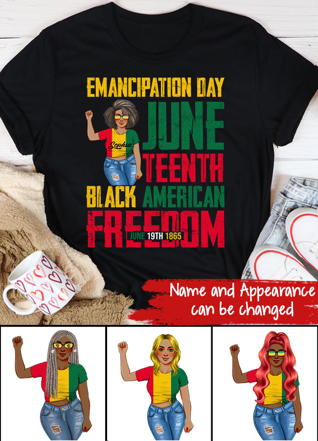 Juneteenth Shirt, Custom Juneteenth Shirt, Juneteenth Emancipation Day Vintage Cool Melanin Black Pride T-Shirt