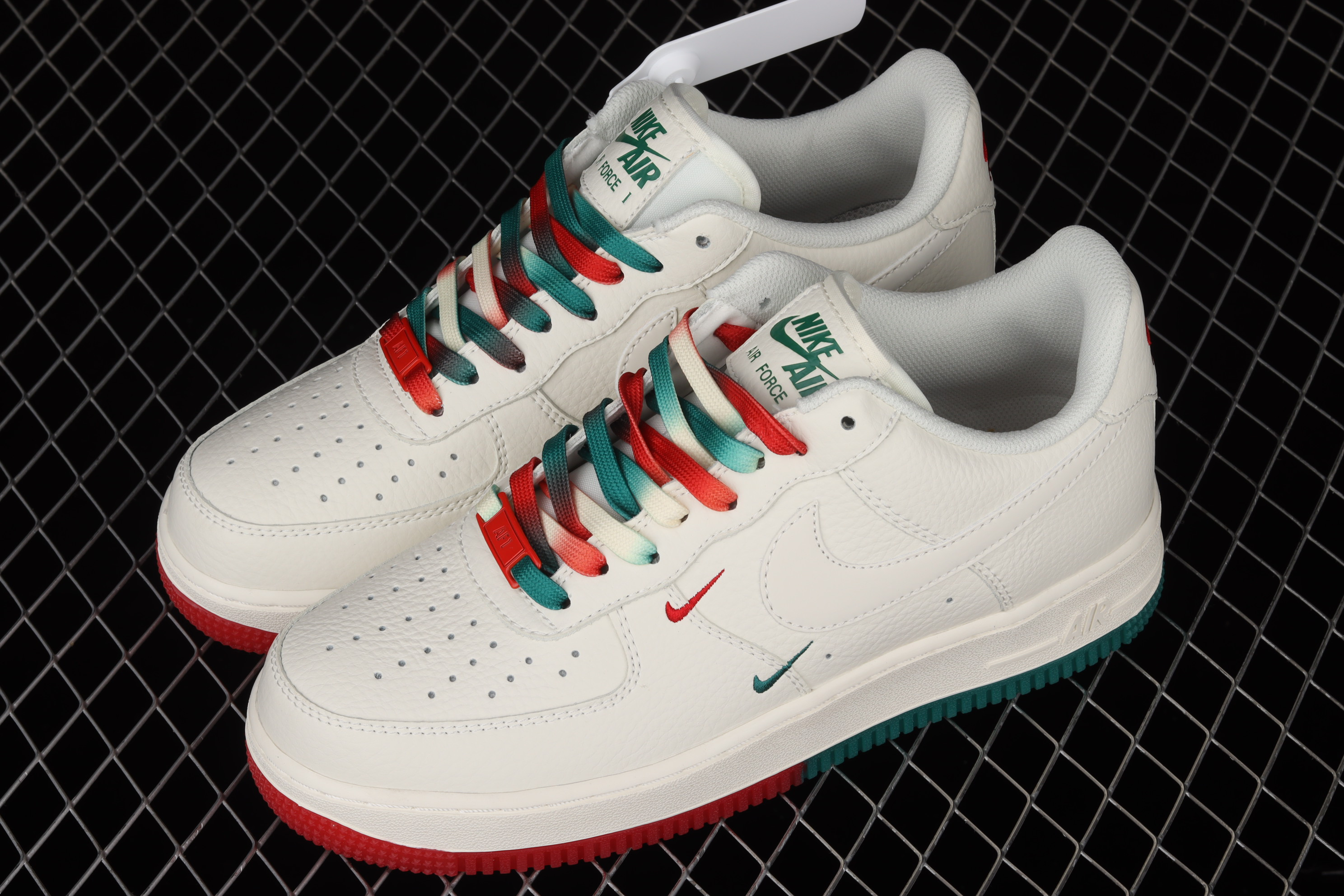 Nike Air Force 1 Low 07 White Green University Red Shoes Sneakers SNK359916413