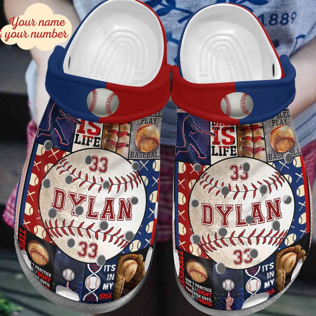 Baseball Personalized Clog, Custom Name, Text, Color, Number Fashion Style For Women, Men, Kid, Print 3D Baseball Was 100% Of My Life