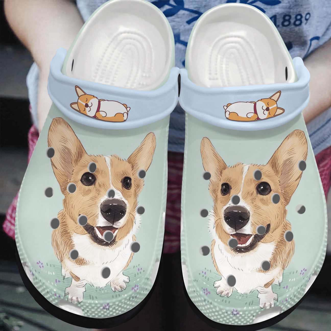 Corgi Personalized Clog, Custom Name, Text, Color, Number Fashion Style For Women, Men, Kid, Print 3D Handsome Boy