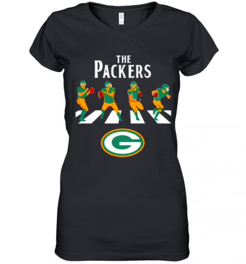 Green Bay Packers Abbey Road 2021 Women’S V-Neck T-Shirt