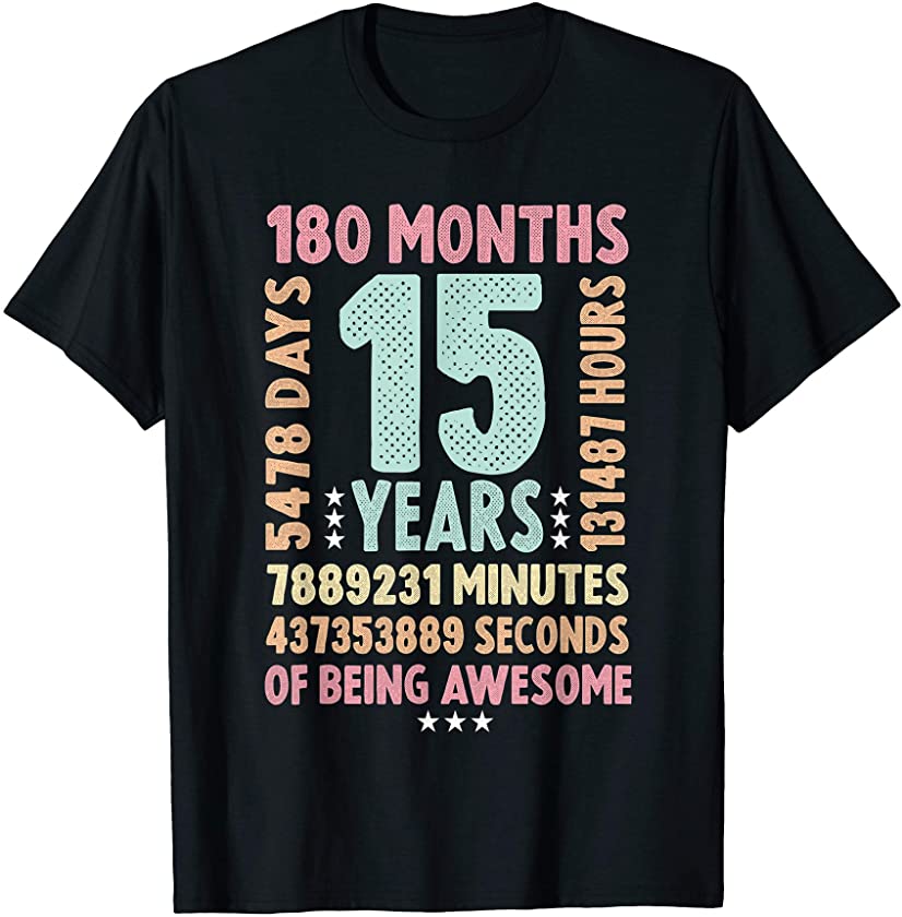 15th Birthday 15 Years Old Vintage Retro – 15 yr old T-Shirt