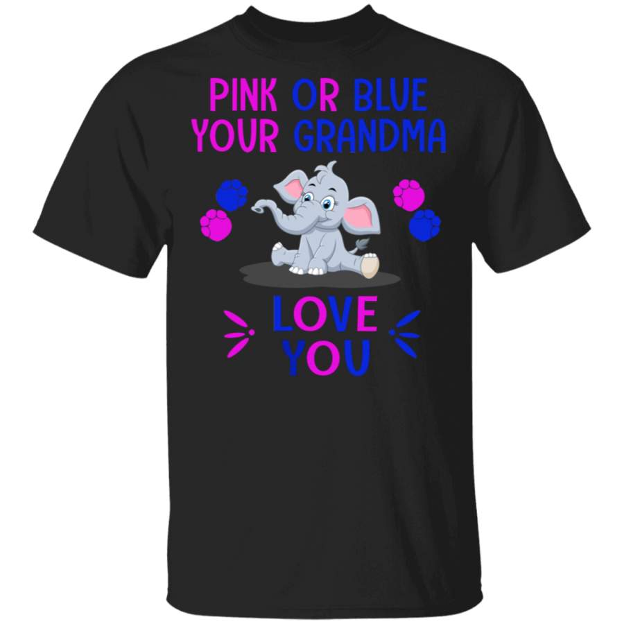 Keeper Of The Gender Pink or Blue Grandma Loves You Elephant T-Shirt