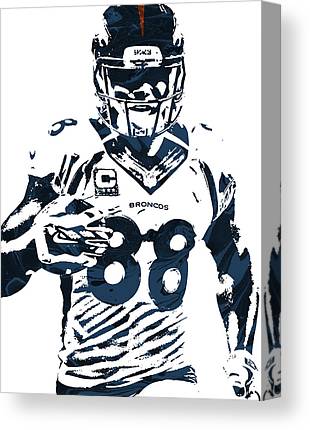 Demaryius Thomas Denver Broncos Pixel Art Joe Hamilton Canvas Print