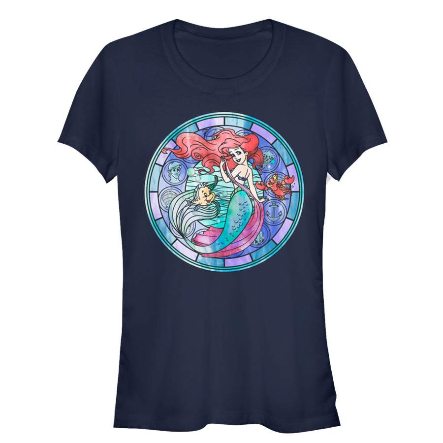 The Little Mermaid Junior’s Stained Glass  T Shirt