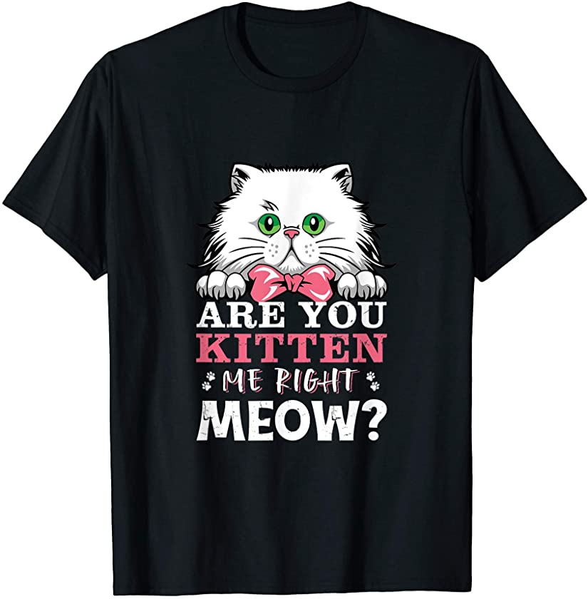 Are You Kitten Me Right Meow Funny Cat Merchandise Cat Lover T-Shirt