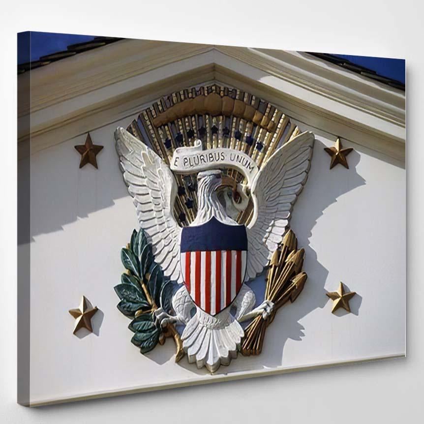 Us National Emblem Presidential Seal Herbert – Eagle Animals Canvas Print